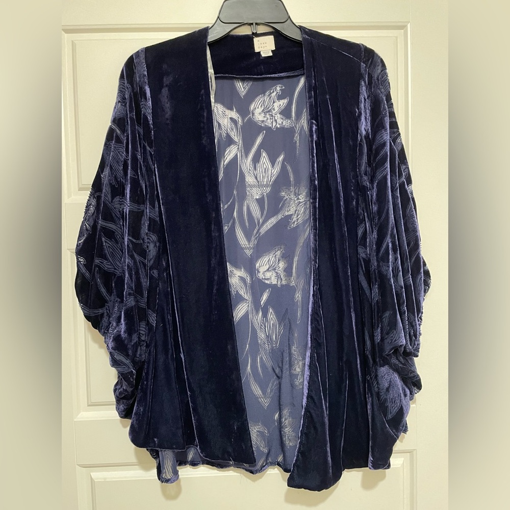 💙Navy blue velvet kimono💙